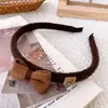 Diadema de Lazo de Lana Dulce Color Maillard Estilo Literario Chica Café Corazón Accesorios para el Cabello Nudos Niños Diadema