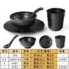 Juego de Mesa Cuatro Piezas Melamina Vajilla Restaurante Hotel Restaurante Hot Pot Comercial Plástico Imitación Porcelana Platos y Vasos Juego Tazón Anticaída