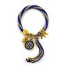 Estilo Étnico Tangka Xizang Adorno Cuerda de Mano Gran Cielo Negro Amarillo Dios de la Riqueza Caja de Orina Pulsera Estilo Xizang Reciclado Tejido a Mano Cuerda de Mano