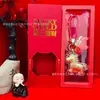 2026 Deseo de Princesa de Riqueza Llavero de Oro Puro 999 Caja de Regalo Set Bolsa de Paz y Alegría Dorada Decoración Colgante