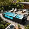 Piscina elevada sem escavação, piscina externa de fibra de vidro, feita sob medida para projetos de quintal e pousadas