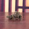 Soporte de Incienso de Flujo Inverso Molino de Piedra de Latón Sólido Soporte de Incienso de Cobre Decoración de Escritorio Mascota de Té Artesanía Vintage Adorno Pequeño
