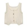 Estilo Qianjin Suéter Tejido a Crochet Hecho a Mano Top y Falda Traje para Mujer Encaje Diseño de Chaleco Delgado Elegante Falda Corta Verano