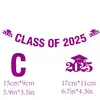 ¡Felicitaciones Clase Graduada 2025 Banderín Decorativo para Fiesta Suministros para Fiesta Arreglo