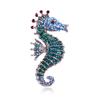 Broche Animal Caballito de Mar Retro de Personalidad Estilo Europeo y Americano Diamante Completo Traje Creativo para Hombre Pin Accesorios de Ropa de Alta Gama