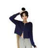 Cardigan Tricotado com Zíper Duplo Design Sense Feminino Outono 2020 Novo Celebridade da Internet Solto Manga Longa Com Capuz Curto