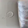 Anillo de Cadena Suave de Empalme con Cuentas Deslizables de Plata de Ley S925 para Mujer, Anillo Abierto Ajustable Minimalista Estilo Ins para Apilar