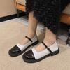 Sapatilhas Mary Jane Estilo Coreano Mocassins com Fivela para Mulheres 2024 Novos Sapatos Casuais de Couro Pequenos, Sapatos de Nicho Femininos Fashionáveis e Versáteis
