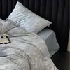 Juego de cama, 100% algodón, lujoso y de alta gama, con un diseño jacquard de algodón puro, que incluye una sábana plana, una funda de edredón y una sábana bajera, disponible en tamaño individual y matrimonial, un juego de tres piezas