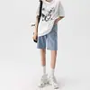 Shorts Jeans Versátil Estilo Coreano para Mulheres, Novo Verão 2023 Cintura Alta Solto Emagrecedor Perna Reta Jeans