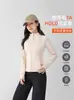 Chaqueta de Yoga para Mujer Otoño Invierno Felpa Gruesa Cuello Alto Cremallera Cárdigan Ciclismo Deporte Top Manga Larga Chaqueta de Fitness