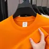 Camiseta de algodón puro de manga corta para verano para hombre, transpirable y de corte holgado, camiseta de cuello redondo para jóvenes y adultos de mediana edad, top versátil y moderno de color liso