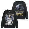 Camiseta de Manga Corta Estampada de Ronaldo Ronaldo Retro Americano Transfronterizo Vintage Holgada Pesada de Cuello Redondo Sudadera con Capucha