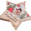 Estrella de Madera LED Navideña Muñeco de Nieve Navideño Decoración del Hogar Manualidad Decoración del Hogar