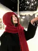 Pasamontañas Transfronterizo para Mujer, Bufanda con Gorro de Lana Cálido de Invierno, Capucha de una Pieza, Protector de Hombros, Bufanda para el Cuello, Gorro de Punto