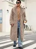 Nuevo abrigo de otoño/invierno para hombre CI estilo europeo y americano con cuello de solapa, piel sintética de oveja, abrigo extra largo estilo callejero