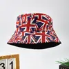 Sombrero de Pescador con Protección Solar para Mujer con Patrón de Union Jack, Adecuado para Todas las Estaciones, Sombrero de Sol Transfronterizo, Estilo Europeo y Americano, Estampado de Bandera Británica para Hombre, Nuevo Sombrero de Pescador de Doble Cara