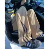 Pantalones Deportivos de Seda Helada Dopamina Secado Rápido para Hombre Verano Delgados con Parches de Malla Rayados Holgados Rectos Casuales Largos