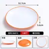 Juego de 10 platos redondos de melamina para restaurantes de comida rápida, platos para platos fríos de catering comercial, platos de plástico para arroz frito y platos para fideos fritos