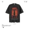 Verão 2025 Camiseta Masculina Transfronteiriça Lavada de Manga Curta Masculina Solta Algodão Pesado Estampada Marca de Moda Ins plus size Roupa Masculina