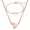 Corrente para Clavícula Versátil Estilo Ins Aço Inoxidável Ouro 18K Joia de Nicho Não Desbota Colar com Coração de Amor e Nome Gravado para Mulheres