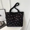 Bolso tote de pana a cuadros con diseño estampado, nuevo estilo 2026, gran capacidad, bolso de hombro de lona y pana