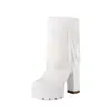 Botines Dulces Lolita con Cuello de Piel, Botas de Media Caña para Mujer, Plataforma de Tacón Alto Grueso, Botas de Monta, Tallas 40-50, Comercio Exterior
