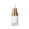 Botellas gotero de vidrio transparente 20ml 30ml 50ml Botellas de aceite esencial de fondo grueso Oro/Plata galvanizado Multitécnica Venta Directa de Fábrica