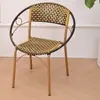 Cadeira de Rattan Cadeira de Rattan Trançada Cadeira de Lazer Externa para Varanda Cadeira com Encosto de Rattan Trançado para Casa Banqueta Baixa Simples Cadeira à Prova d'Água para Pátio