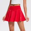 Falda Deportiva de Tenis Cai Jue para Mujer de Cintura Alta, Corte en A, con Forro de Lycra Anti-Exposición, Bolsillos Integrados y Efecto de Piernas Largas, Media Falda de Verano