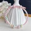 Pulsera de Flor de Lirio del Valle, Pulsera Trenzada Hecha a Mano de Margarita y Flor de Cerezo para Mujer, Estilo Xiaohongshu, Se Puede Usar con Cuentas de Transferencia Doradas, Hilo Rojo para Hombre