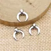 10x 11mm 0.5g pingente de joia de prata antiga pingente pequeno feito à mão DIY pingente de chifre de crescente