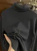 Suéter de cuello alto para hombre de otoño e invierno, tejido liso clásico y versátil, estilo americano "old money" casual de negocios