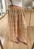Pantalones de pijama a cuadros con diseño de color block estilo coreano para mujer, pierna ancha holgada, rectos, casual, versátiles, para casa, que se pueden usar afuera