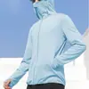 Ropa Protectora Solar de Seda de Hielo para Hombre Verano Delgada Transpirable Chaqueta para Exterior Abrigo Estilo Americano High Street con Capucha Chaqueta Ropa Protectora Solar