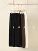 Otoño e Invierno 2025 Pantalones Pequeños de 100% Lana Sueltos con Caída Hoz Cintura Alta Casual Pantalones Deportivos Pierna Ancha Deportes Mujer