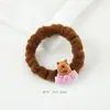 Cerdo de Guinea de Dibujos Animados Lindo Color Café con Leche Anillo de Intestino Cuerda para el Cabello Pinza para el Cabello Suave Lindo para Niña Cuerda para Cola de Caballo Accesorios para el Cabello Banda Elástica Venta al por Mayor