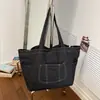 Bolsa de Ombro/Axila de Brim Grande Capacidade Versátil Transfronteiriça 2026 Nova Versão Coreana Bolsa Tote Casual para Mulheres
