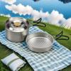 Utensilios de cocina para exteriores transfronterizos Camping Sartén antiadherente 304 Traje de camping Picnic Plegable Portátil Sartén Olla para sopa Olla para cocinar