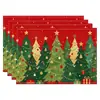Manteles individuales navideños más vendidos transfronterizos, nueva serie de muñeco de nieve y renos, tapetes resistentes al calor, lino Amazon
