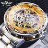 Nuevo Reloj Winner para Hombre Moda Casual Clásico Popular Corte Hueco Pedrería Mecánico Manual