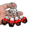 Porta llaves con mosquetón de panda bebé en barril de vino, colgante para bolsa de bebé panda lindo, llavero para coche
