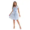 Ropa de sirvienta alemana Oktoberfest talla grande manga corta estampada ropa de cerveza vestido ropa para actuación en escenario en stock