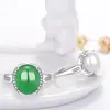 Anel de prata de lei S925 com ágata e calcedônia, moda feminina, anel aberto de alto requinte, joia de jade antigo, atacado