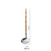 Acero Inoxidable 304 Mango de Bambú Profundizado Cuchara para Olla Caliente Colador de Bambú Colador de Malla Cuchara para Servir Cocina Japonesa Comercial Espátula Plana