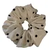 Scrunchie Polca Ponto Cetim Pérola Tendência Nova para Mulheres, Elástico de Cabelo Estilo Preguiçoso para Coque Baixo, Acessório de Cabelo Versátil