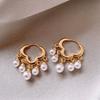 Pendientes con hebilla de oreja de alta calidad, elegantes y sencillos con borlas de nubes y perlas de Corea del Sur, novedad de 2022, exquisitos y a la moda, de súper hada.