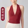 Top de tirantes para yoga para mujer, cuello en V de malla, adecuado para correr, deportes, Pilates y entrenamientos de fitness
