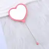 Nuevo Espejo de Maquillaje de Mano con Forma de Corazón Espejo de Corazón Creativo DIY con Perlas Espejo de Maquillaje de Plástico Portátil de una Cara Venta al por Mayor