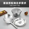 Escumadeira de Aço Inoxidável Espessada 304 para Fritura, Escumadeira de Tambor de Óleo Chef Doméstico Comercial, Coador de Cozinha, Escumadeira Grande